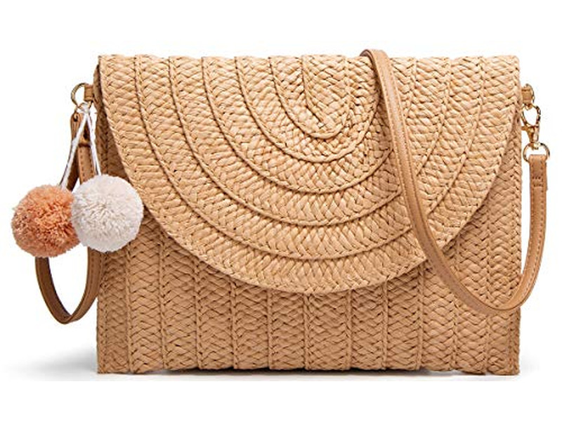 Sac en paille cylindrique cheval vert sacs à main pour femmes tote de plage en maille légère