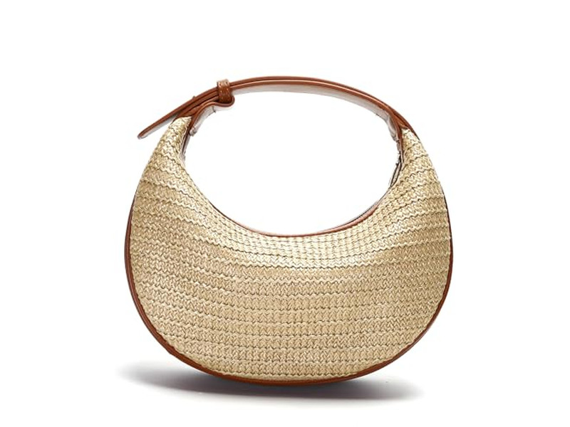 Sac en paille pliable cosmétique grand format cylindrique sacs crochetés circulaires en relief