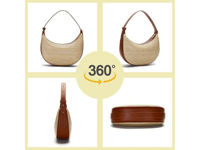 Sac en paille pliable cosmétique grand format cylindrique sacs crochetés circulaires en relief