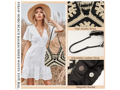 Pochette en Paille Amusante Sac à Main pour Dames Seau Papier Sacs à Main