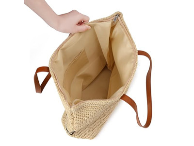 Sac à main en paille pour femme ensemble de chapeaux kit pour fille pour savon maquillage sac de plage en rotin