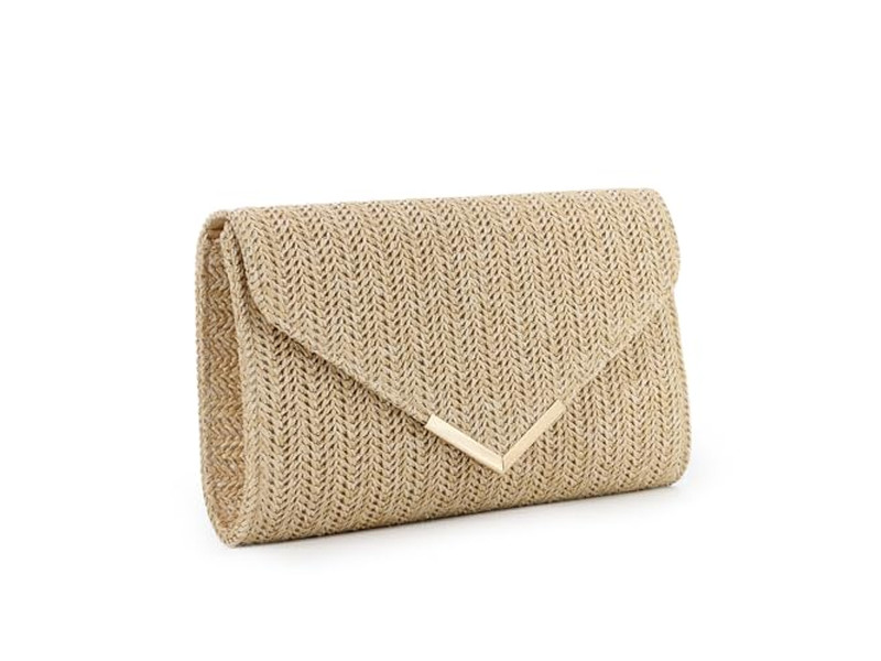 Sac en paille à chaîne métallique mini luxe nouvelle mode paquet de plage surdimensionné