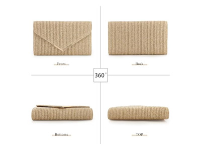 Sac en paille à chaîne métallique mini luxe nouvelle mode paquet de plage surdimensionné