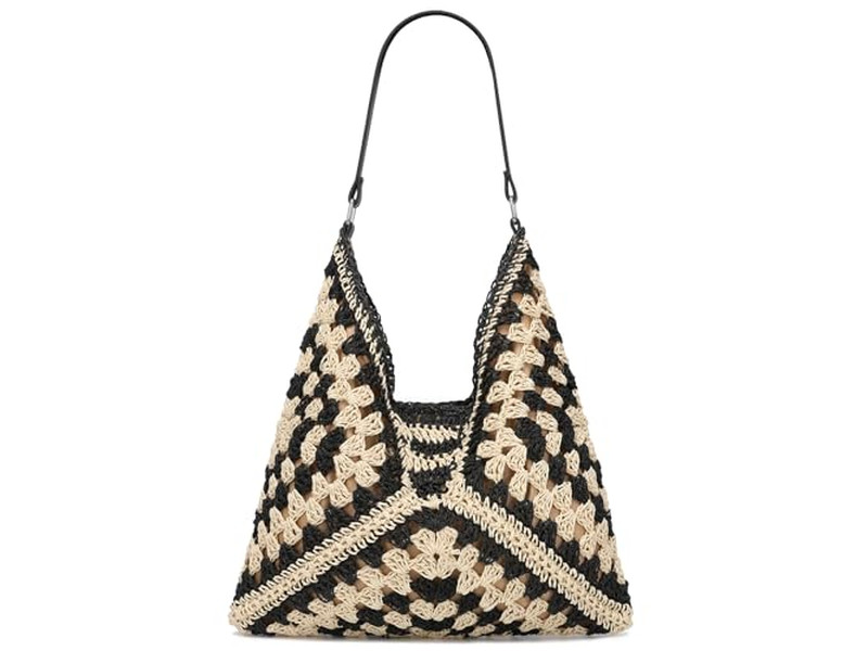 Sac en Paille Mexicain Sacs de Paille pour Filles Fraise Tissé Heure Joyeuse