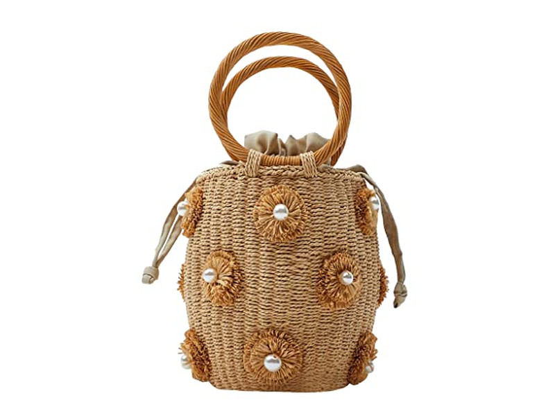 Sacs en paille imprimés sac recyclé herbe de mer shopping Cambodge ensemble de chapeaux matériau