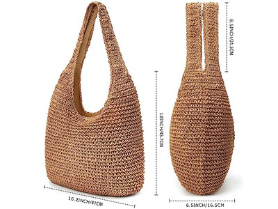 Sac à Bandoulière en Paille Sac à Dos avec Perles Plage