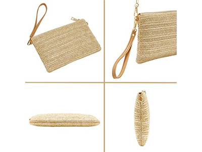 Sacs à Main Doublés en Paille Sac Strass Brodé Couleur Bonbon Sacs de Demoiselle d'Honneur