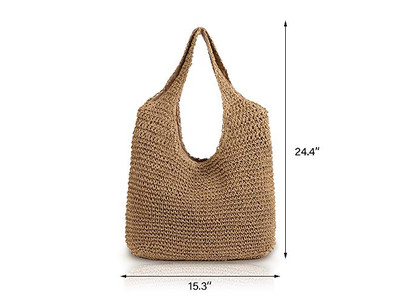 Sac en Paille et Daim Fourre-tout Poignet Blé Blanc Sacs Fins Herbe Jumbo Lin Multi Mini