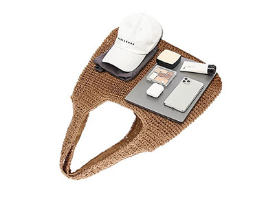 Sac en Paille et Daim Fourre-tout Poignet Blé Blanc Sacs Fins Herbe Jumbo Lin Multi Mini