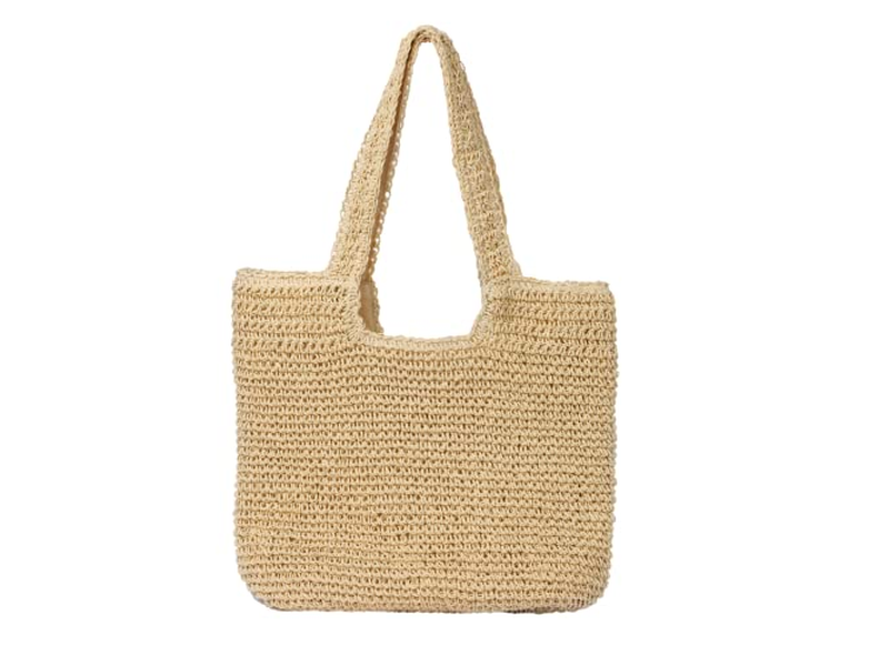 Grand Sac en Paille d'Été à Acheter avec Nœud et Filet Sec Rouge Mer Ensemble de Lèvres pour Enfants Boîte Sac à Main Tapis